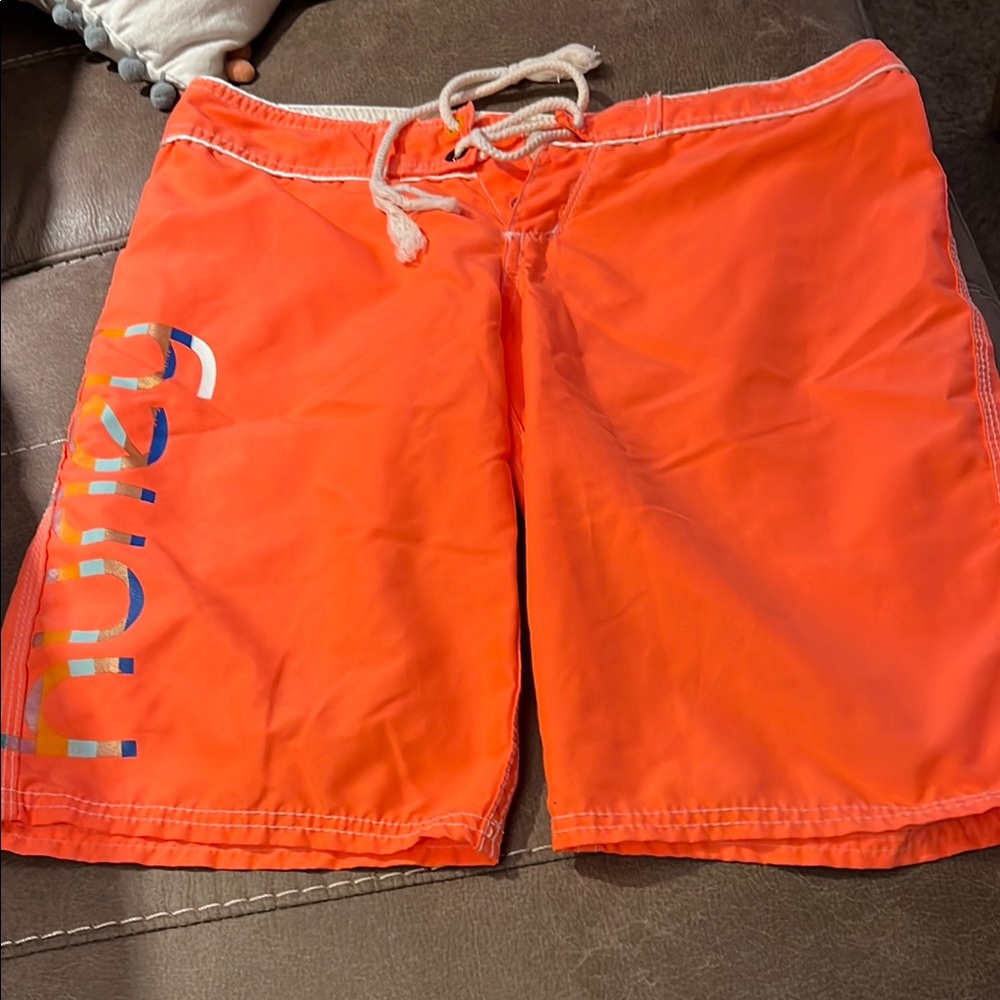 Hurley Orange Swim Shorts with Logo